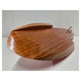 Great Unused Condition Vintage Toy Wooden Pond Boat w/Motor