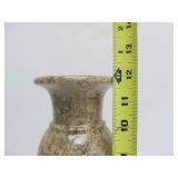 Heavy Stone Wine Carafe w/ Set of 6 Matching Glasses