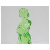Excellent Figural Maiden Glass Flower Frog #3 - Green