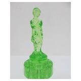 Excellent Figural Maiden Glass Flower Frog #3 - Green