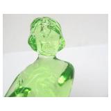 Excellent Figural Maiden Glass Flower Frog #3 - Green