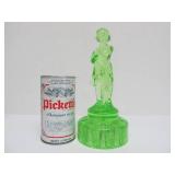 Excellent Figural Maiden Glass Flower Frog #3 - Green
