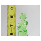 Excellent Figural Maiden Glass Flower Frog #3 - Green