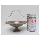 Old Vintage FISHER Sterling Silver Pedestal Bowl w/Handle