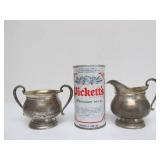 Vintage "Preludes" Sterling Silver Cream & Sugar Set