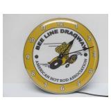 Very Cool Retro Vintage BEE LINE RACEWAY Lighted Advertising Clock