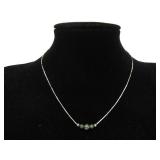 Lot of 3 Sterling Silver & Jade Necklaces