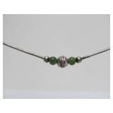 Lot of 3 Sterling Silver & Jade Necklaces