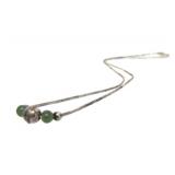 Lot of 3 Sterling Silver & Jade Necklaces