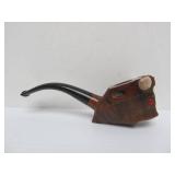 2 Larger Size NOS Unsmoked Carved Buffalo Head Smoking Pipes