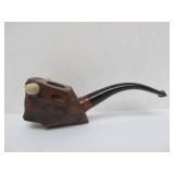 2 Larger Size NOS Unsmoked Carved Buffalo Head Smoking Pipes