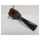 2 Larger Size NOS Unsmoked Carved Buffalo Head Smoking Pipes