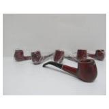 Lot of 6 Unused NOS Vintage Smoking Pipes - "Golden Leaf"