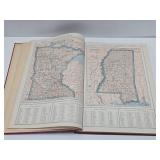 Large Antique 1924 Atlas & Gazetteer w/Maps