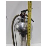 Large Old Vintage Chrome Fire Extinguisher - 25"