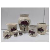 Large Group of CASEY Apple Pottery Jas Canisters etc