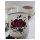 Large Group of CASEY Apple Pottery Jas Canisters etc