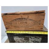 Antique Small Trunk & Old Hinged Wood Boxes