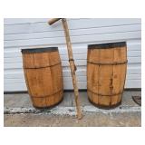 Primitive Antique Nail Kegs, Cast Iron Cobbler
