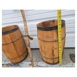 Primitive Antique Nail Kegs, Cast Iron Cobbler