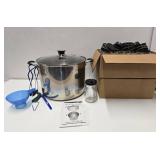 New or Like-New VICTORIO Stainless Multi-Use Canner w/Brand New Canning Jars