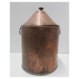 Unusual Antique Copper Cone-Top Bin