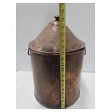 Unusual Antique Copper Cone-Top Bin