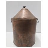 Unusual Antique Copper Cone-Top Bin