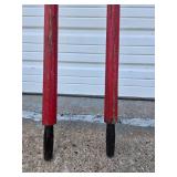 Great Pair of Old Vintage Red Wooden Canoe Paddles