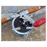 Excellent Old Tonkin Cane Fishing Pole w/HUGE Penn Master Mariner Reel