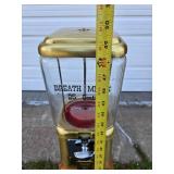 Great Looking Old Vintage 25 cent "Breath Mint" Coin-Op Vending Machine w/Wood Pedestal Stand