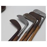 Set of Antique Hickory Shaft Golf Clubs w/Original Period Bag