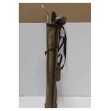 Set of Antique Hickory Shaft Golf Clubs w/Original Period Bag