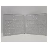 Pair of Vintage Heavy Duty Embossed Steel Street Signs - "No Motorized Vehicles Allowed"