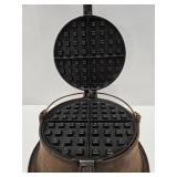Antique WAGNER Cast Iron Waffle Iron w/Tall Stand