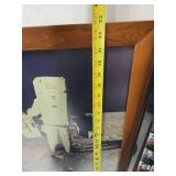 Large Vintage Space Exploration Framed Items & Hat - Boeing Aerospace Operations Employee