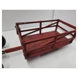 Awesome Large Old Vintage Folk Art Wooden Farm Implement & Trailer