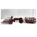 Awesome Large Old Vintage Folk Art Wooden Farm Implement & Trailer