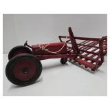 Awesome Large Old Vintage Folk Art Wooden Farm Implement & Trailer