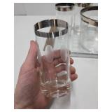 Very nice Looking Mid Century Glass Tumbler Set w/Original Serving Tray