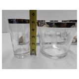 Very nice Looking Mid Century Glass Tumbler Set w/Original Serving Tray