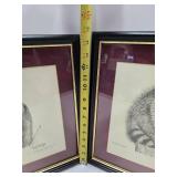 Pair of Hand Signed Framed & Numbered Prints by Dan Brewer - Bear & Raccoon