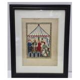 Framed Early Antique Illustration from the Codex Manesse