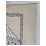 Framed Early Antique Illustration from the Codex Manesse