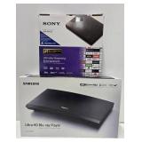 2 New or Like New BLU-RAY Players - Samsung UBD-KM85C& Sony BDP-BX650