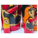 2 Handpainted Wooden Russian Matryoshka / Nesting Dolls