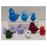 Great Group of Mid Century Glass Birds - Konst Urshult - Sweden