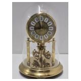 Vintage German Brass Anniversary Glass Dome Anniversary Clock