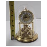 Vintage German Brass Anniversary Glass Dome Anniversary Clock