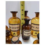 Collection of Antique Glass Apothecary Bottles
